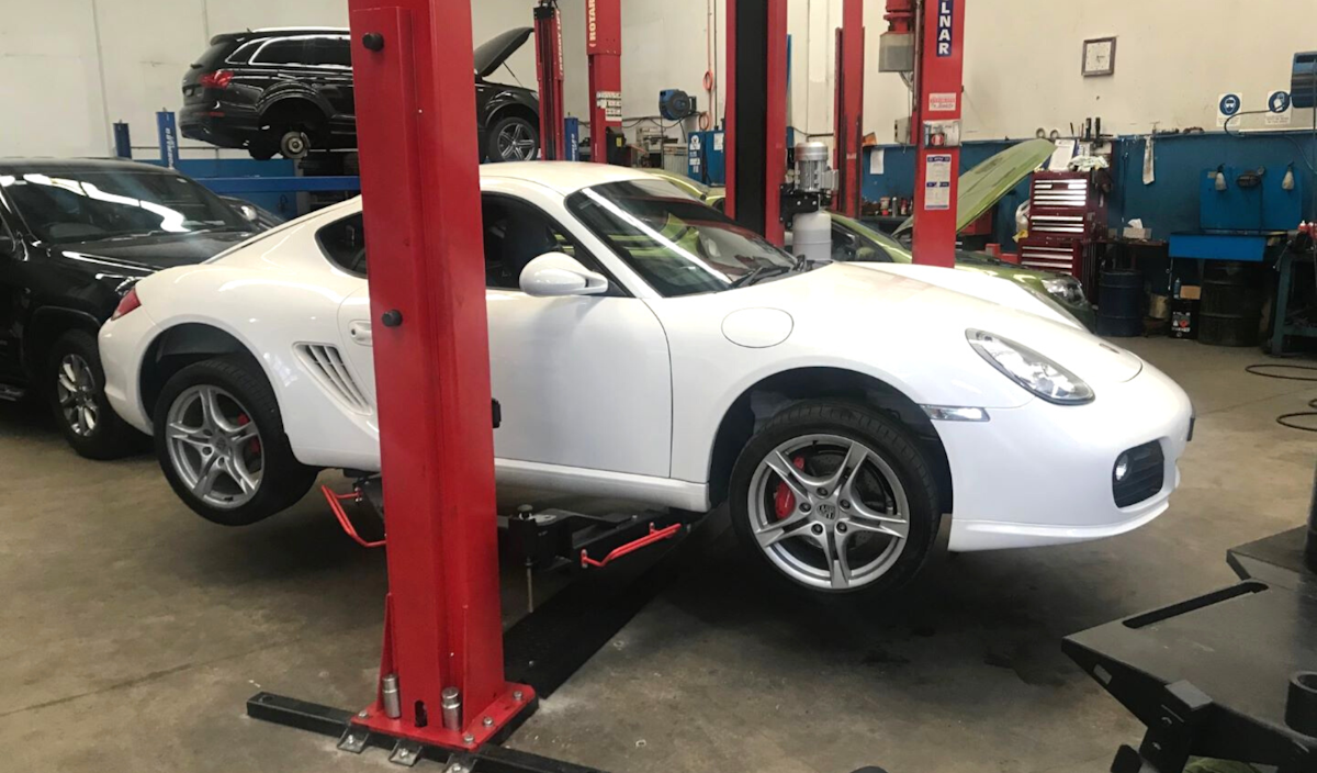 A Porsche undergoing a Roadworthy Inspection